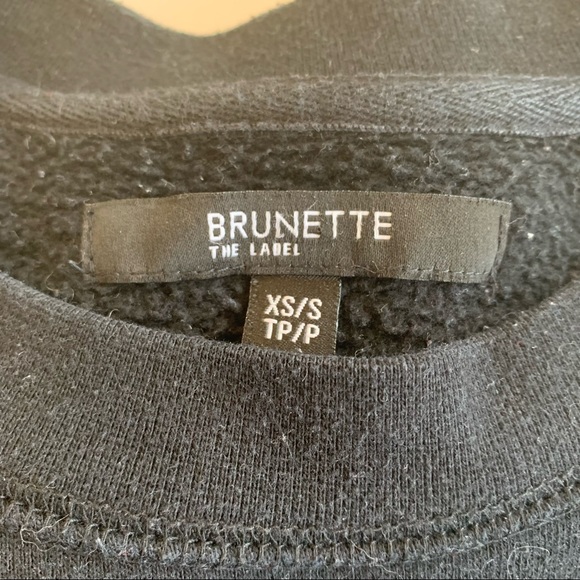 Brunette the label sweater size XS Small black crewneck pullover - Picture 4 of 5